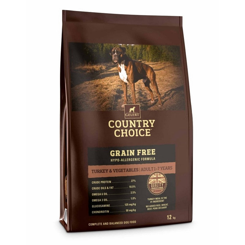 Gelert Country Choice Grain Free Turkey & Vegetable Dog Food 12Kg