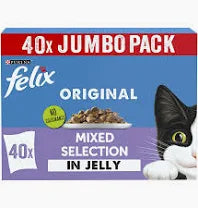 Felix Adult Original Mixed Selection in Jelly Pouches 40 x 85g